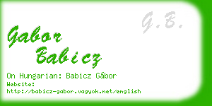gabor babicz business card